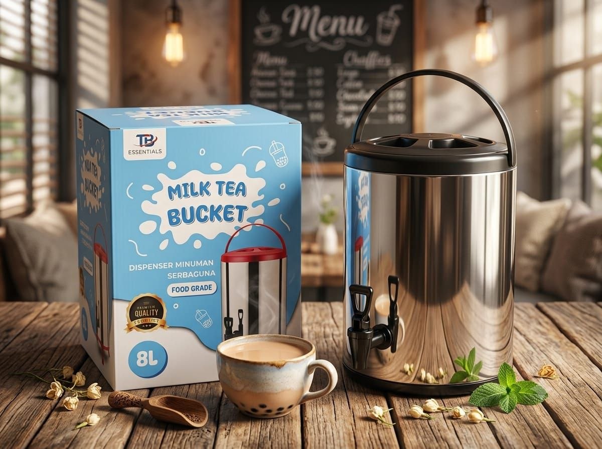 Milk Tea Bucket Dispenser 8 Liter Stainless Steel
